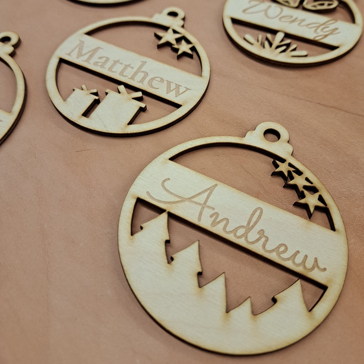 Personalized Holiday/Christmas Ornament, laser-cut & engraved