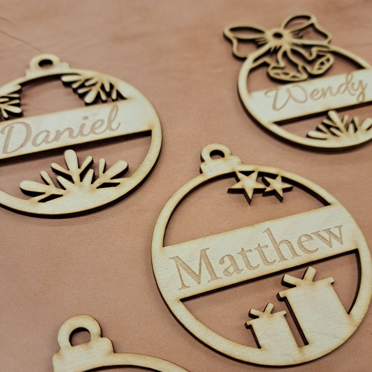 Personalized Holiday/Christmas Ornament, laser-cut & engraved