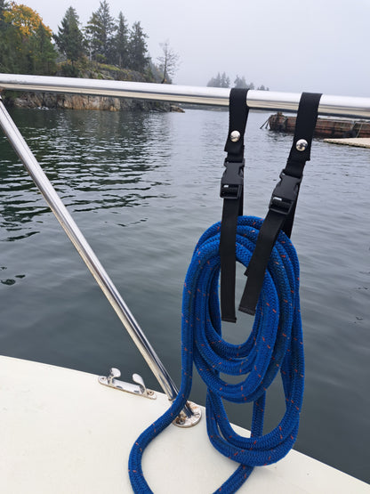 Adjustable Straps for boat! Rope, Cord, Dock Line Organizer for Onboard or Anywhere! Ultimate Line Hanger, Organize with Ease  -  (Set of 4)