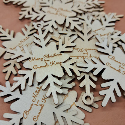 Personalized Tag, Snowflake shape, Stocking, Cookie Box Tag, laser-engraved