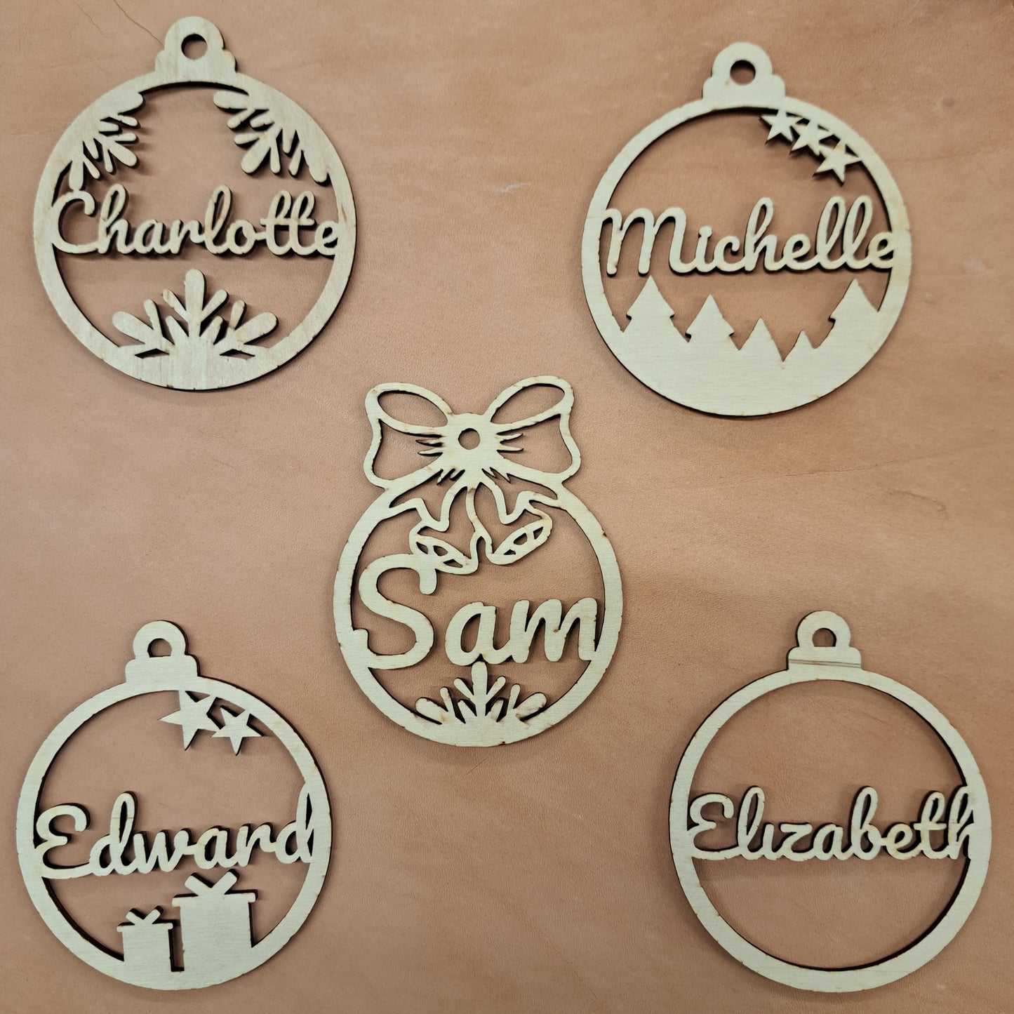 Personalized Holiday/Christmas Ornament, laser-cut