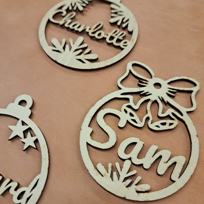 Personalized Holiday/Christmas Ornament, laser-cut