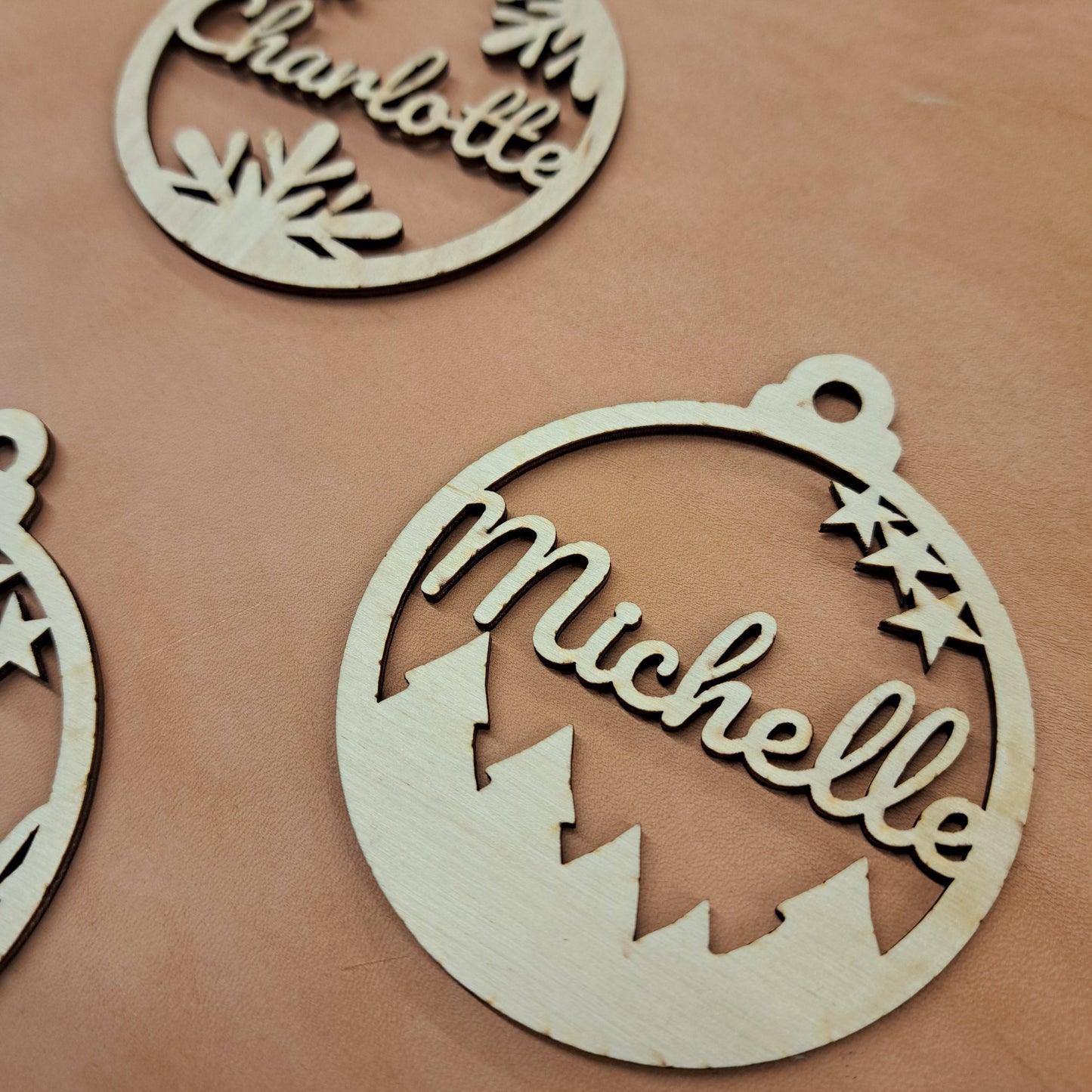 Personalized Holiday/Christmas Ornament, laser-cut