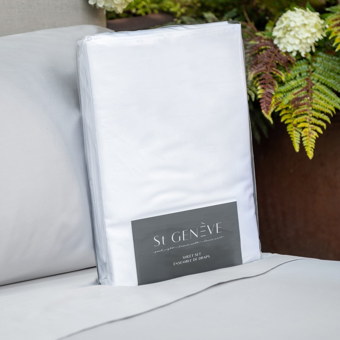Porto Dove Grey Sheet Set by St. Genève