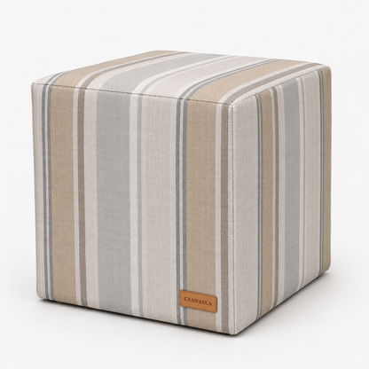 Sunbrella Trusted Fog Cube Ottoman by CANVASEA