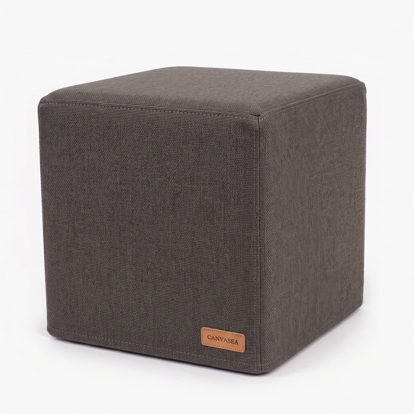 Sunbrella Blend Coal Cube Ottoman by CANVASEA