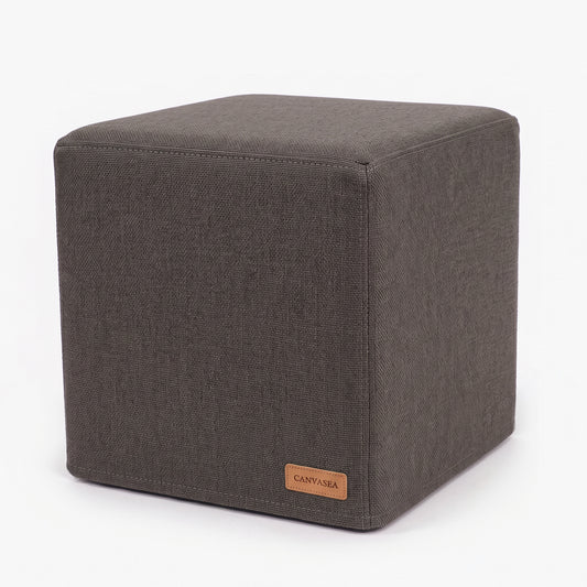 Sunbrella Blend Coal Cube Ottoman by CANVASEA