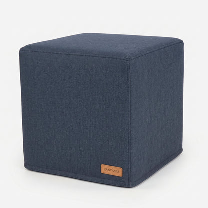 Sunbrella Blend Indigo Cube Ottoman by CANVASEA