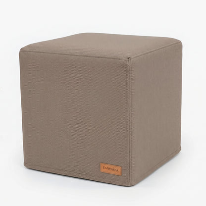 Sunbrella Blend Sand Cube Ottoman by CANVASEA