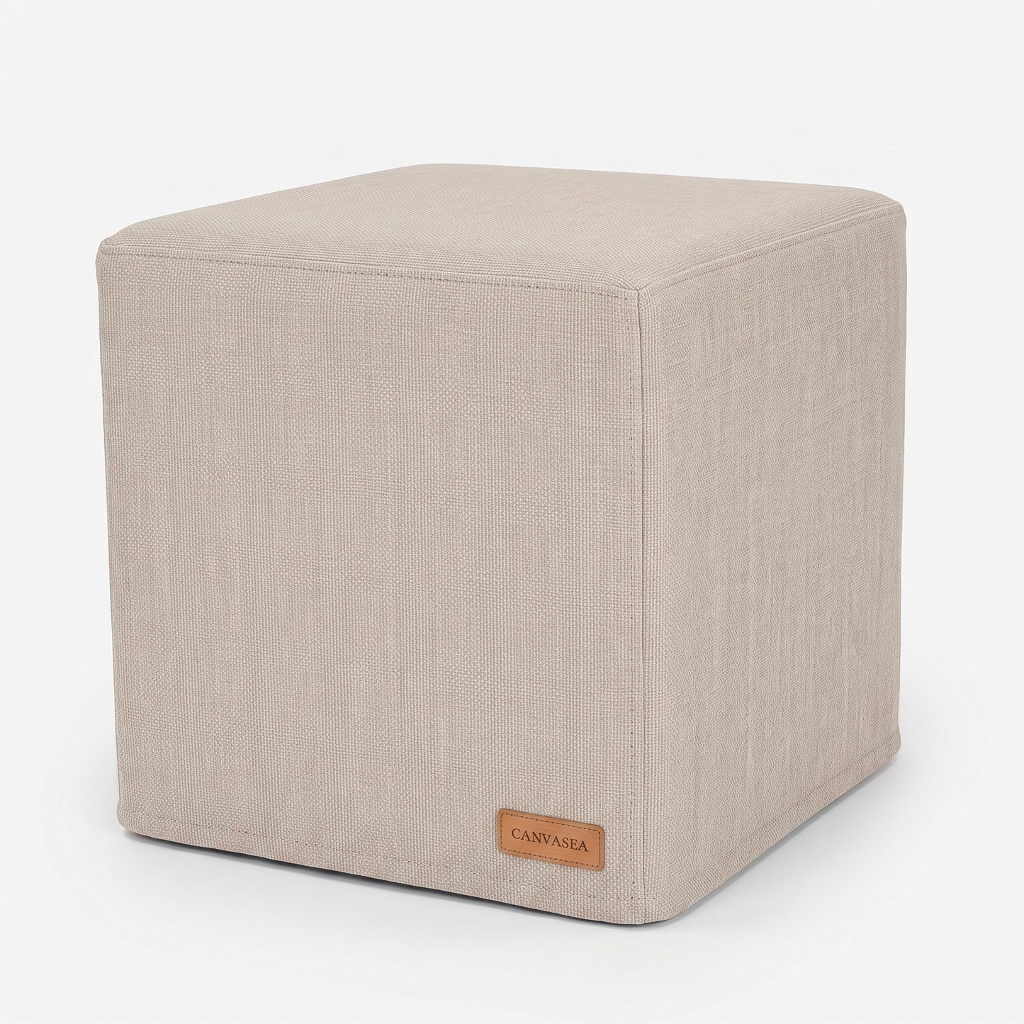 Sunbrella Cast Pumice Cube Ottoman by CANVASEA
