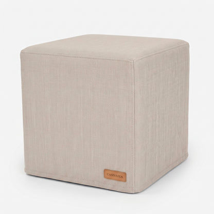 Sunbrella Cast Pumice Cube Ottoman by CANVASEA