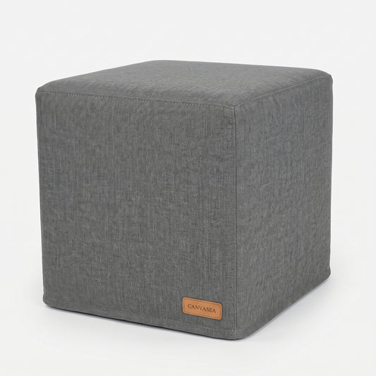 Sunbrella Cast Slate Cube Ottoman by CANVASEA