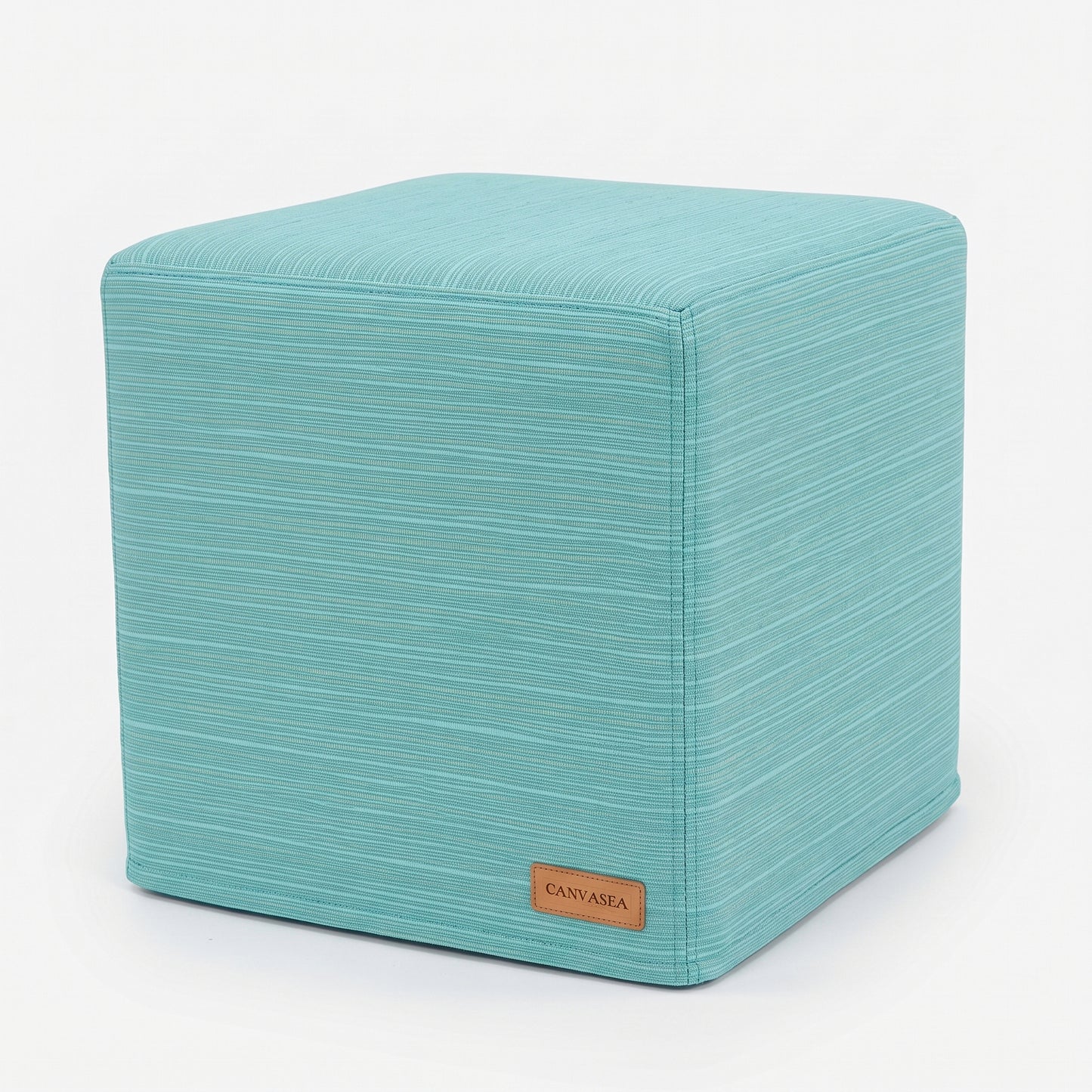 Sunbrella Dupione Celeste Cube Ottoman by CANVASEA