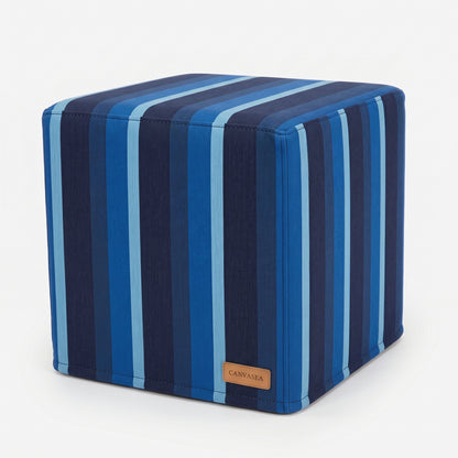Sunbrella Gateway Indigo Cube Ottoman by CANVASEA