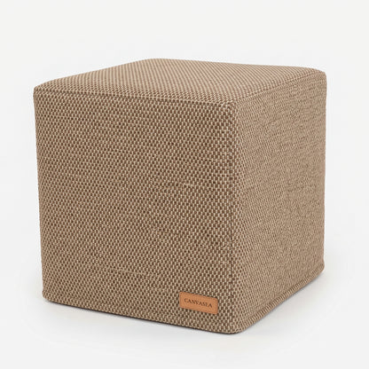 Sunbrella Mainstreet Latte Cube Ottoman by CANVASEA