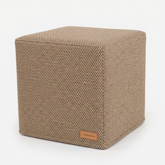 Sunbrella Mainstreet Latte Cube Ottoman by CANVASEA