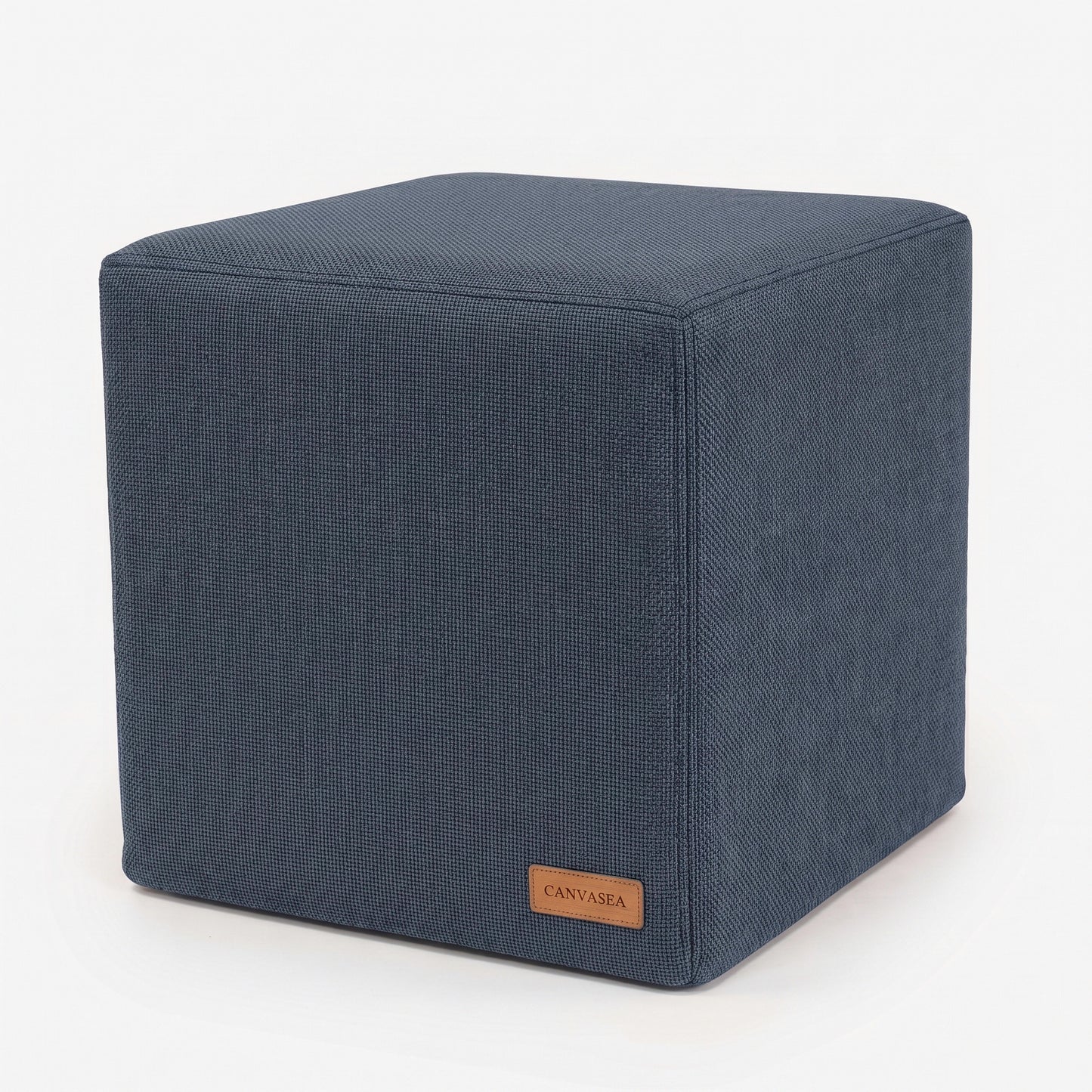 Sunbrella Revive Indigo Cube Ottoman by CANVASEA