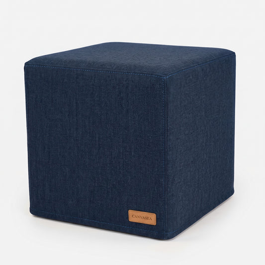Sunbrella Spectrum Indigo Cube Ottoman by CANVASEA